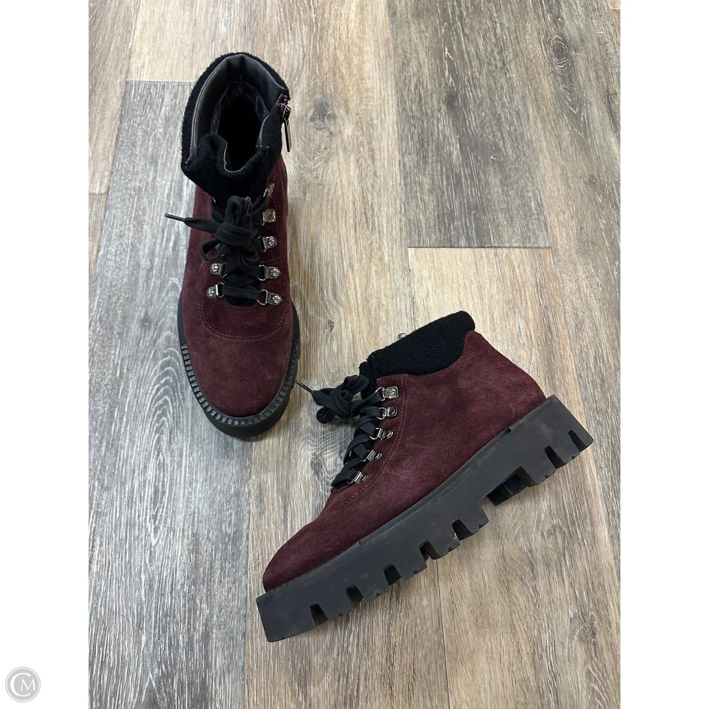 Boots Hiking By Aquatalia In Maroon, Size: 9