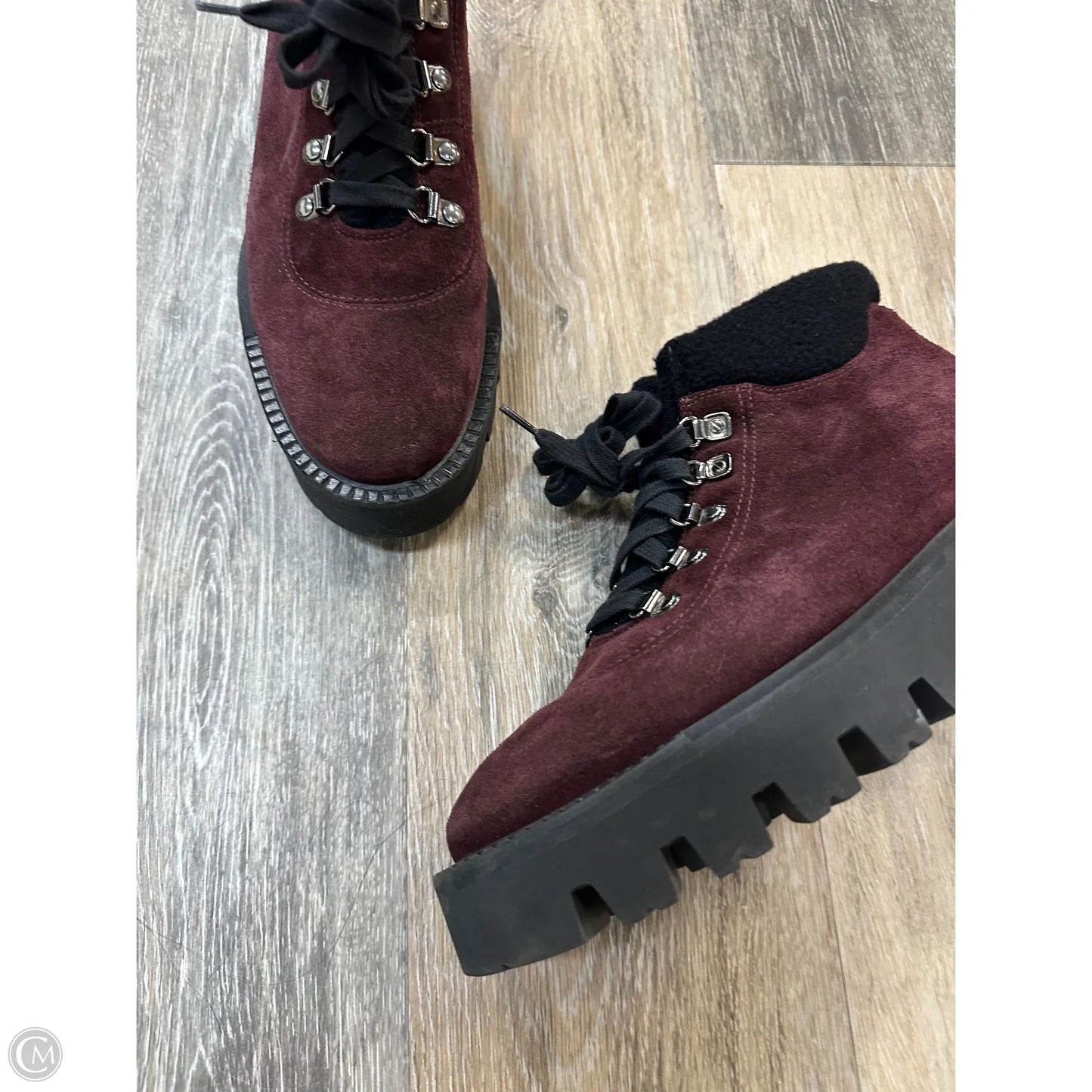 Boots Hiking By Aquatalia In Maroon, Size: 9