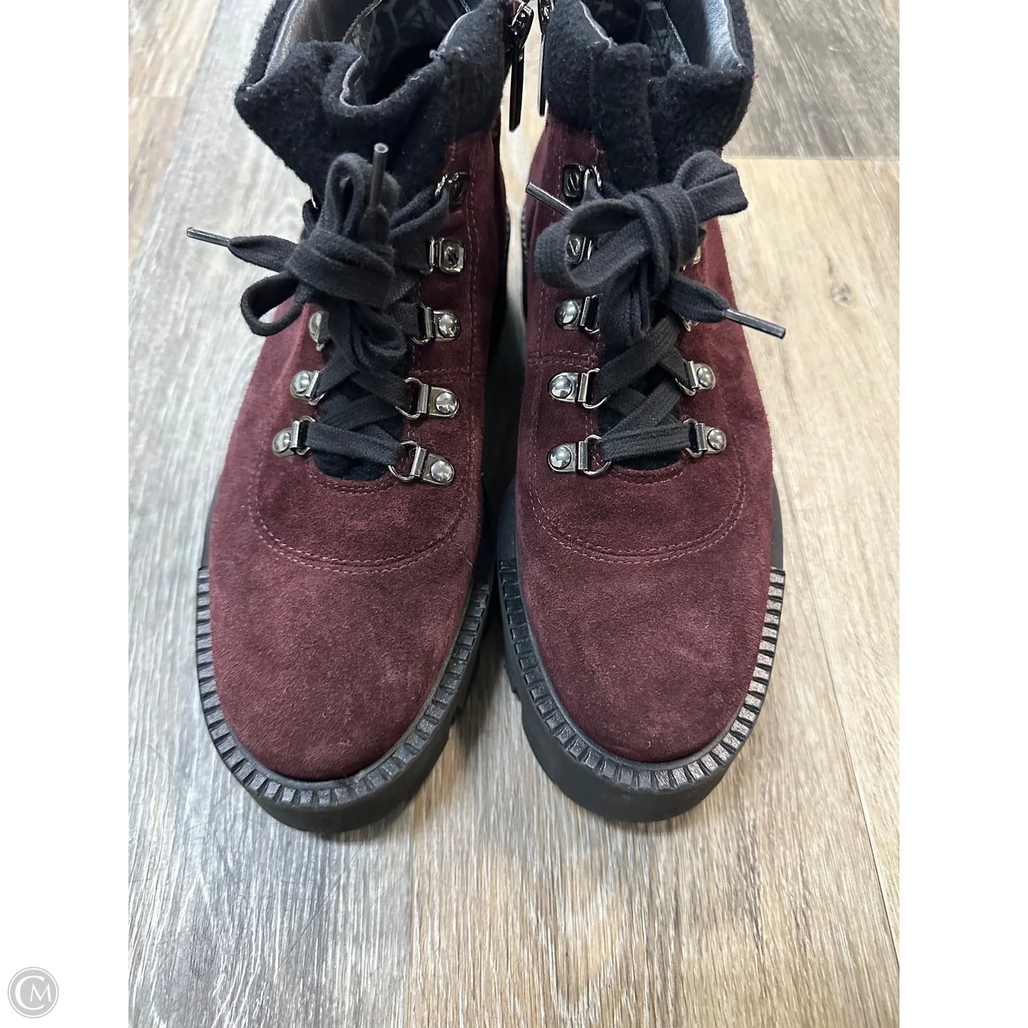 Boots Hiking By Aquatalia In Maroon, Size: 9