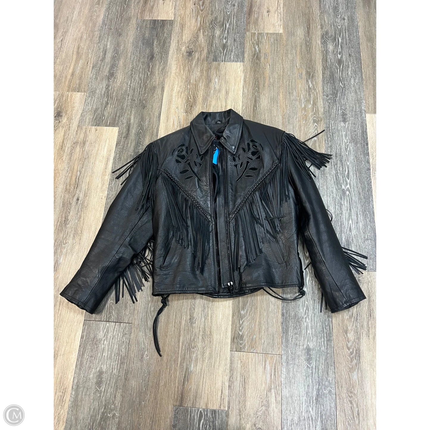 Jacket Moto Leather By Leather King In Black, Size: L