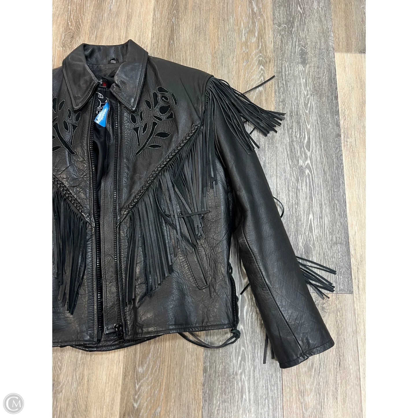 Jacket Moto Leather By Leather King In Black, Size: L