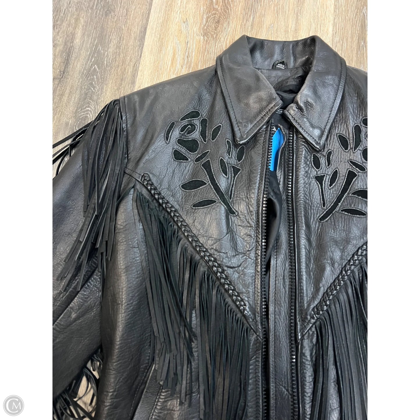 Jacket Moto Leather By Leather King In Black, Size: L