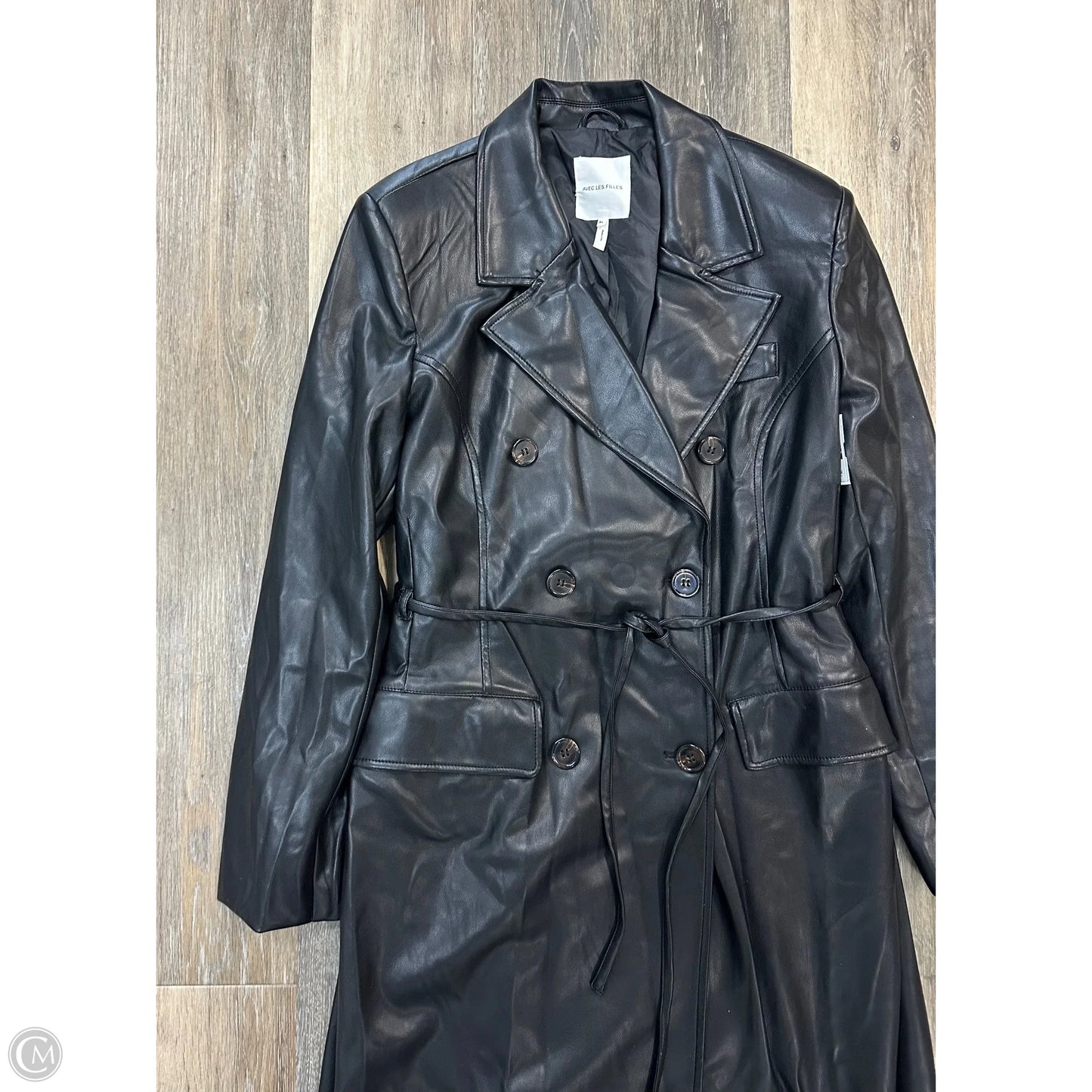 Coat Trench Coat By Avec Les Filles In Black, Size: Xl