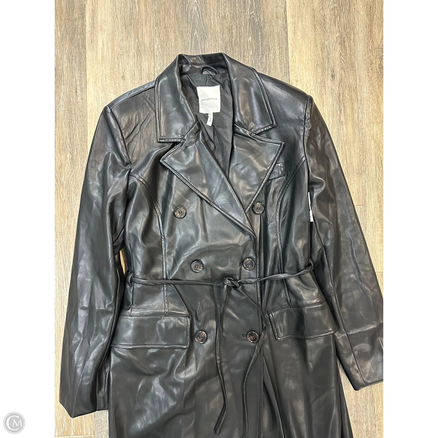 Coat Trench Coat By Avec Les Filles In Black, Size: Xl