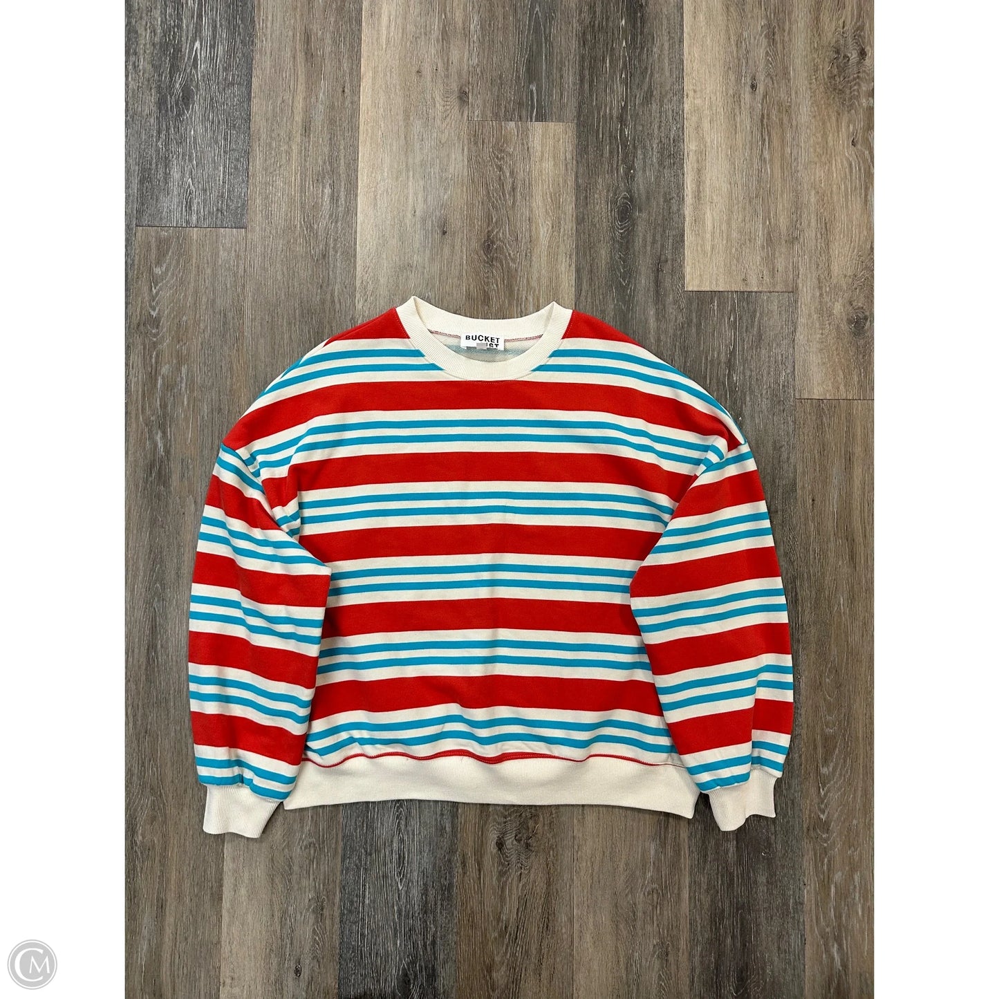 Top Long Sleeve By Bucketlist In Striped Pattern, Size: S