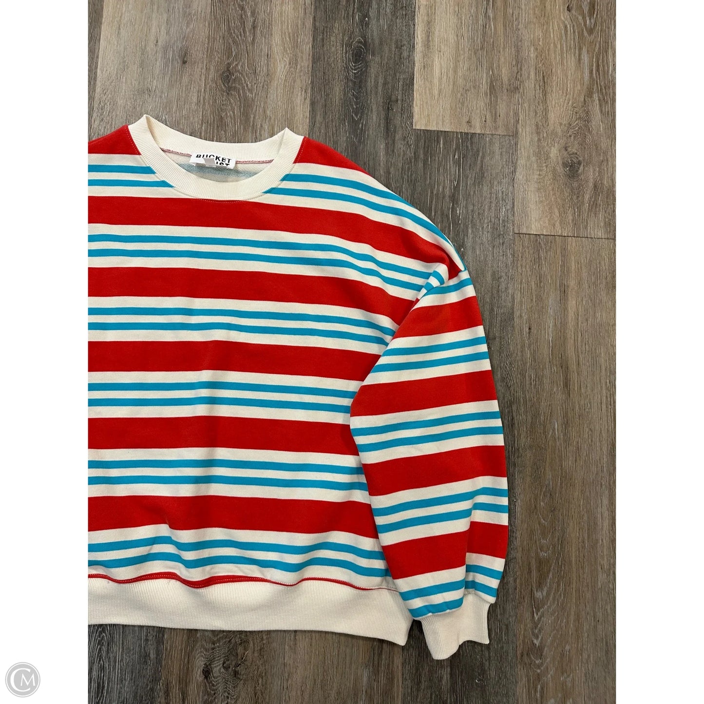 Top Long Sleeve By Bucketlist In Striped Pattern, Size: S