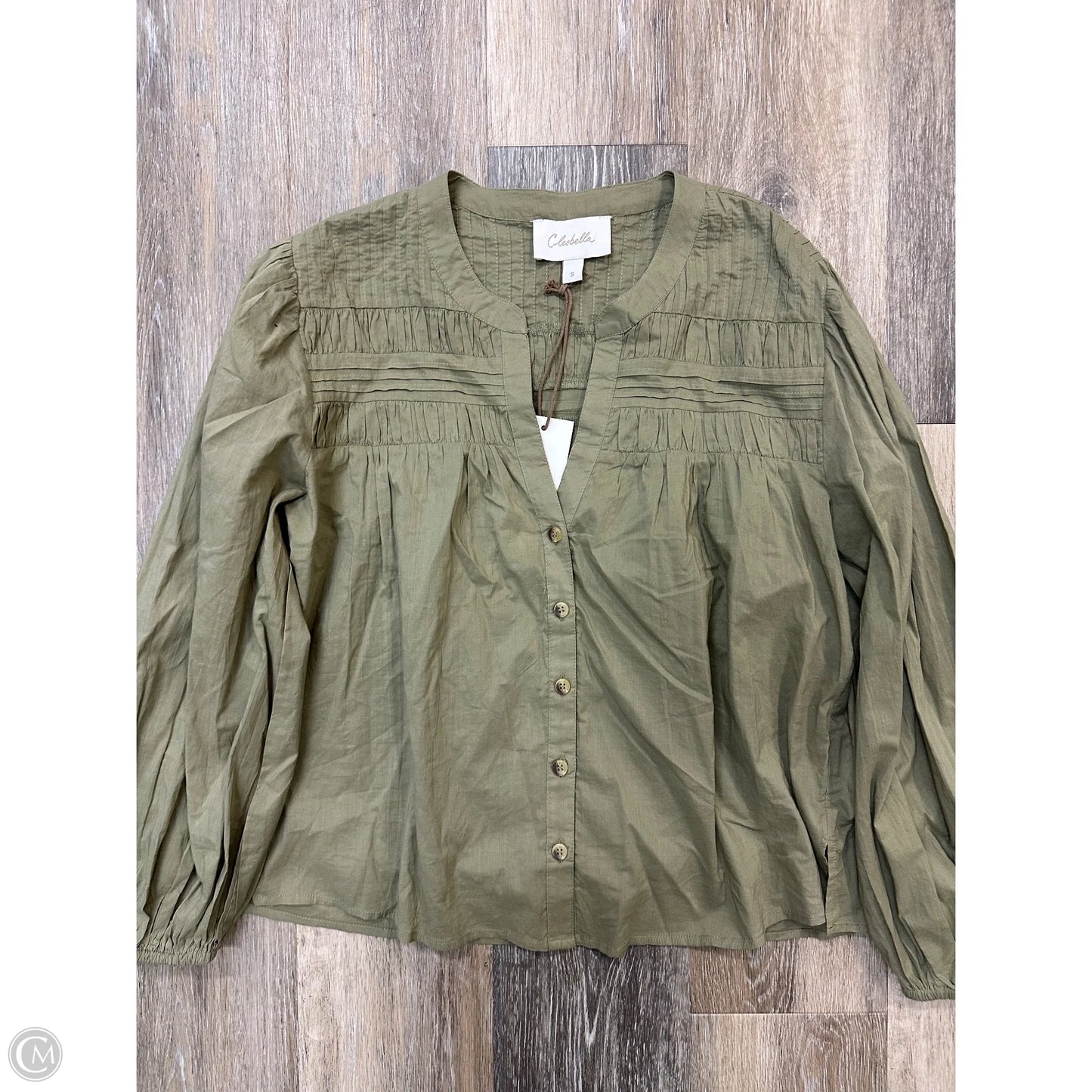 Blouse Long Sleeve By Cleobella In Green, Size: S