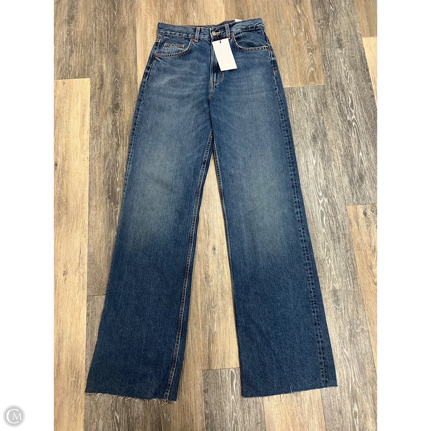 Jeans Wide Leg By Zara In Blue Denim, Size: 6