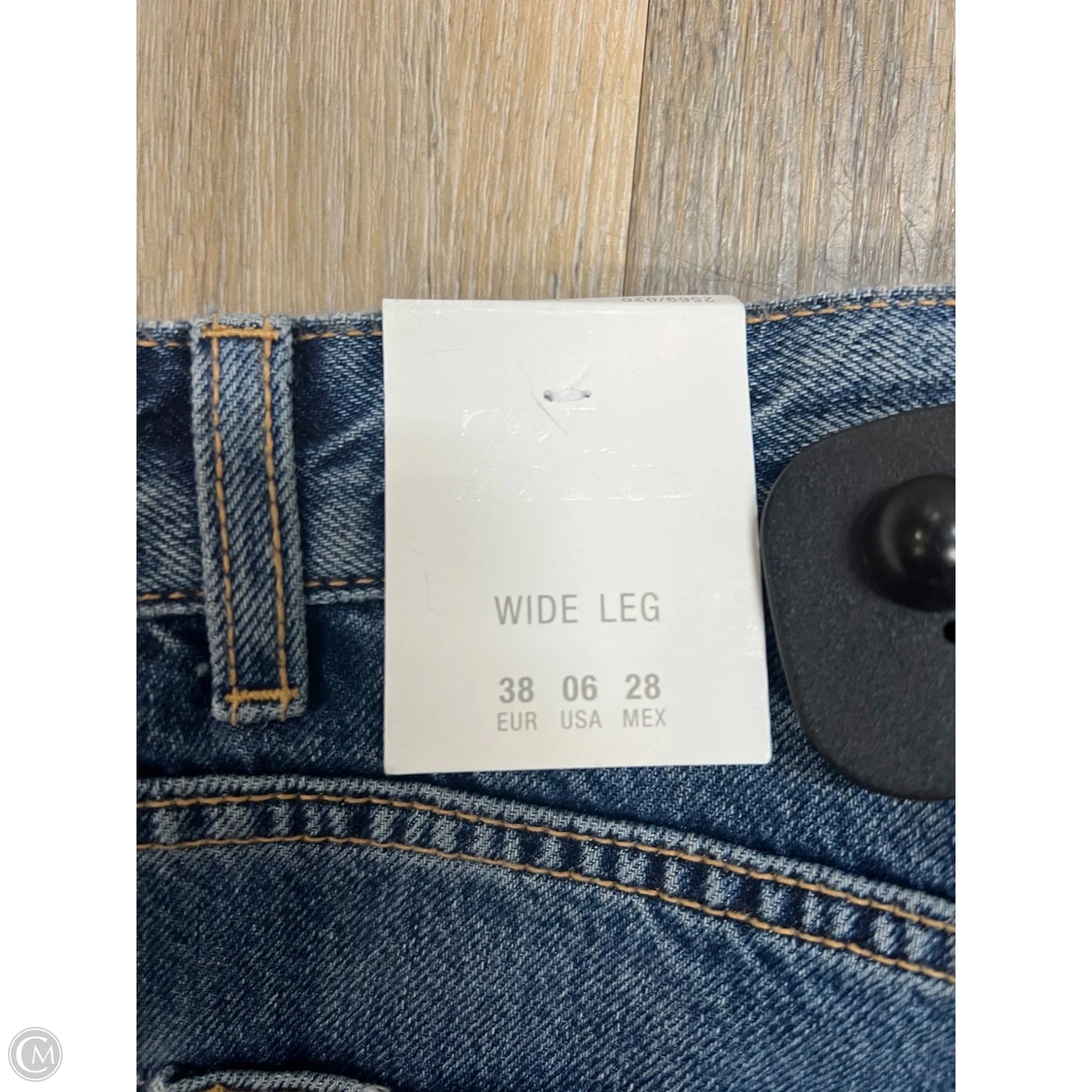 Jeans Wide Leg By Zara In Blue Denim, Size: 6