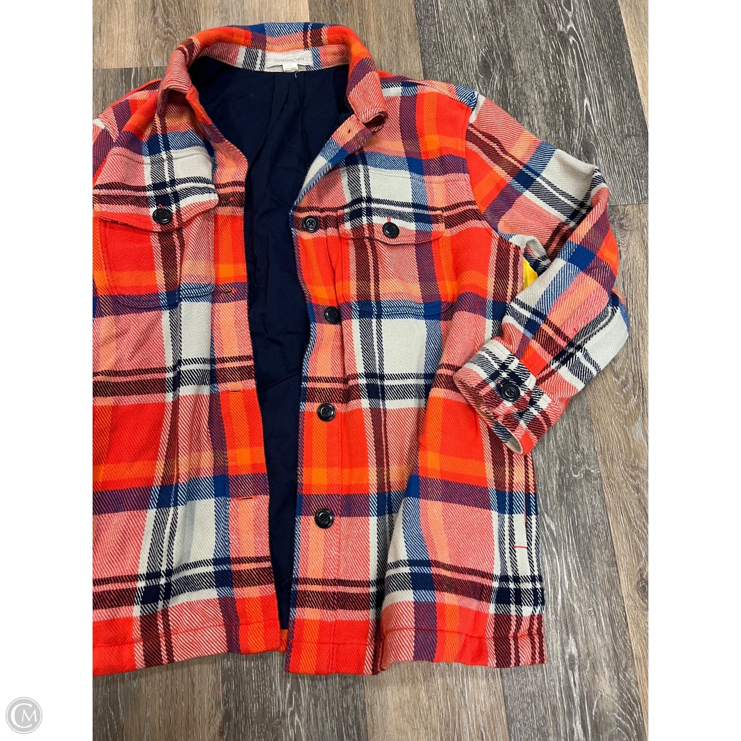 Jacket Shirt By Outerknown In Plaid Pattern, Size: L