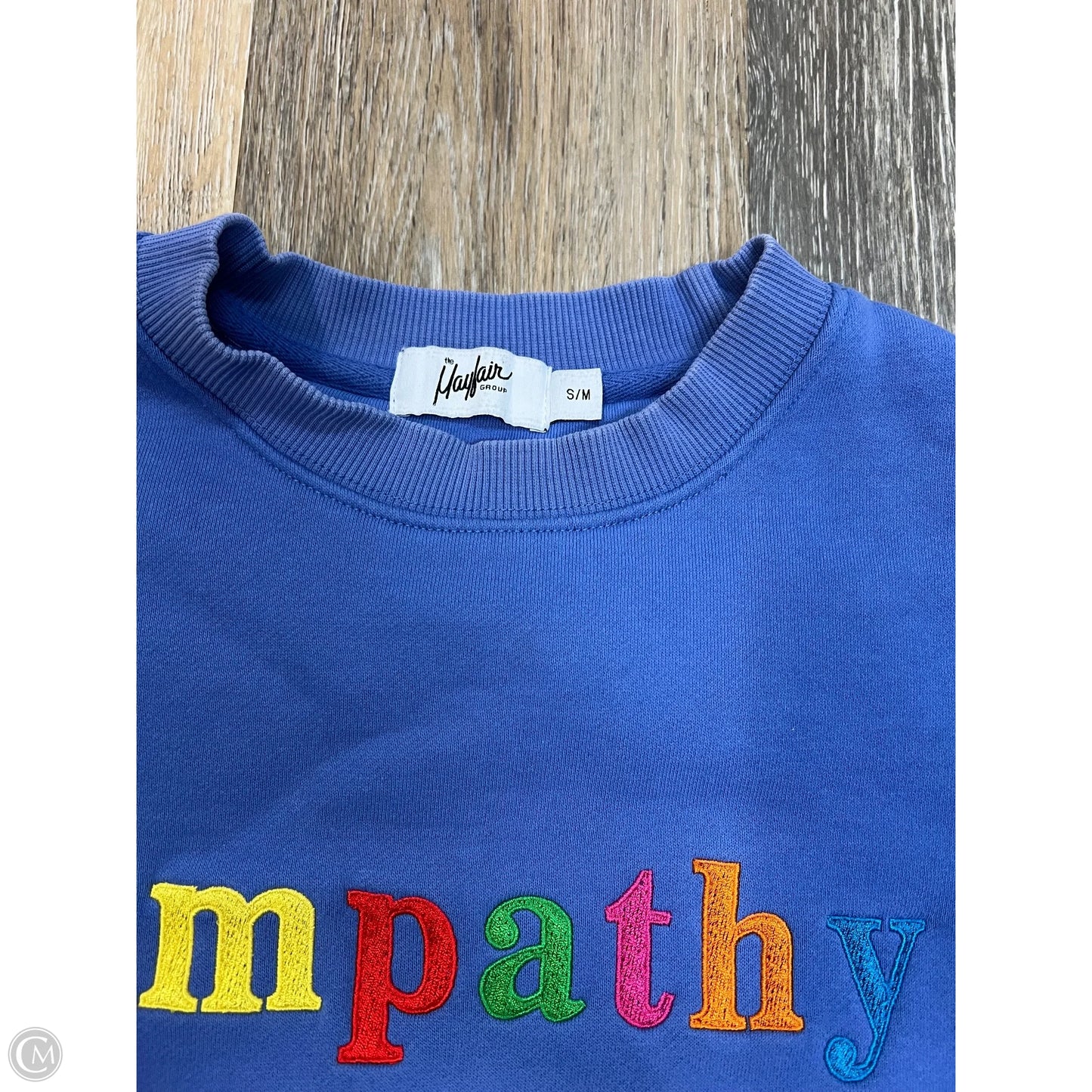 Sweatshirt Crewneck By Mayfair Group In Blue, Size: S
