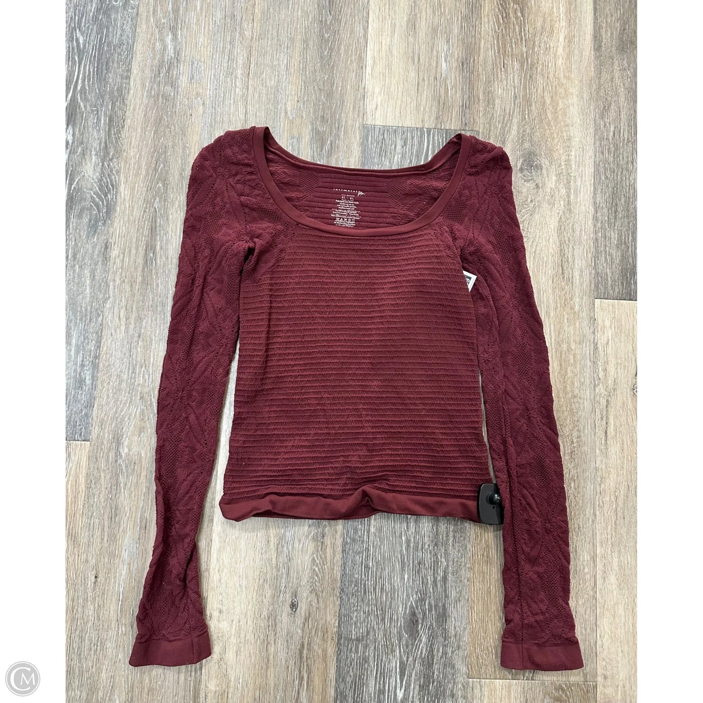 Top Long Sleeve By Free People In Maroon, Size: M