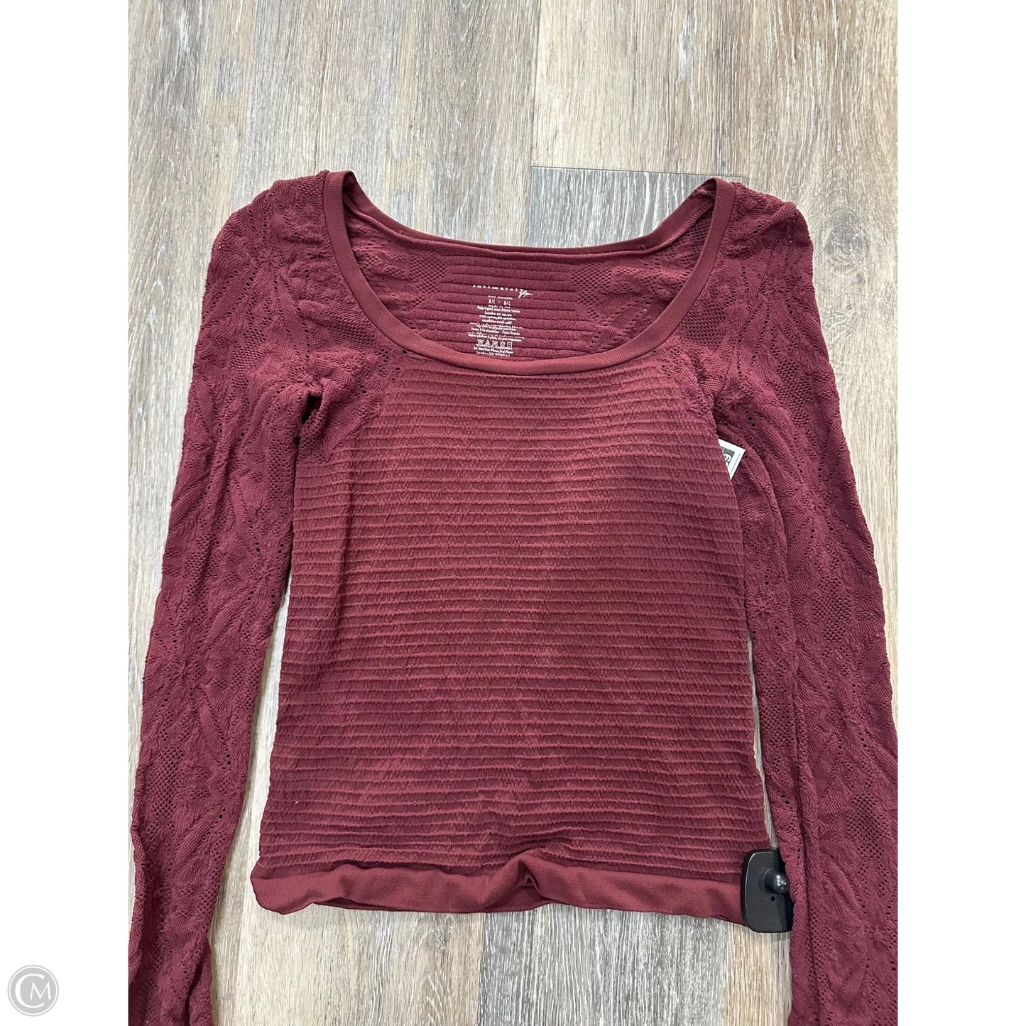 Top Long Sleeve By Free People In Maroon, Size: M