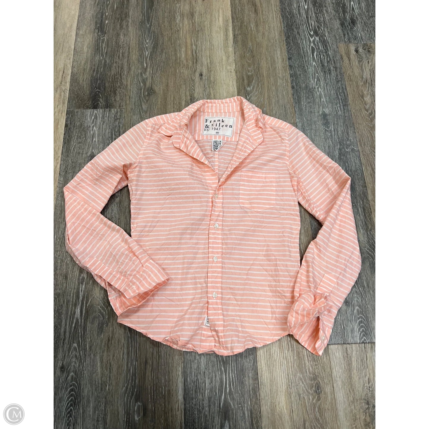 Blouse Long Sleeve By Frank And Eileen In Striped Pattern, Size: Xs