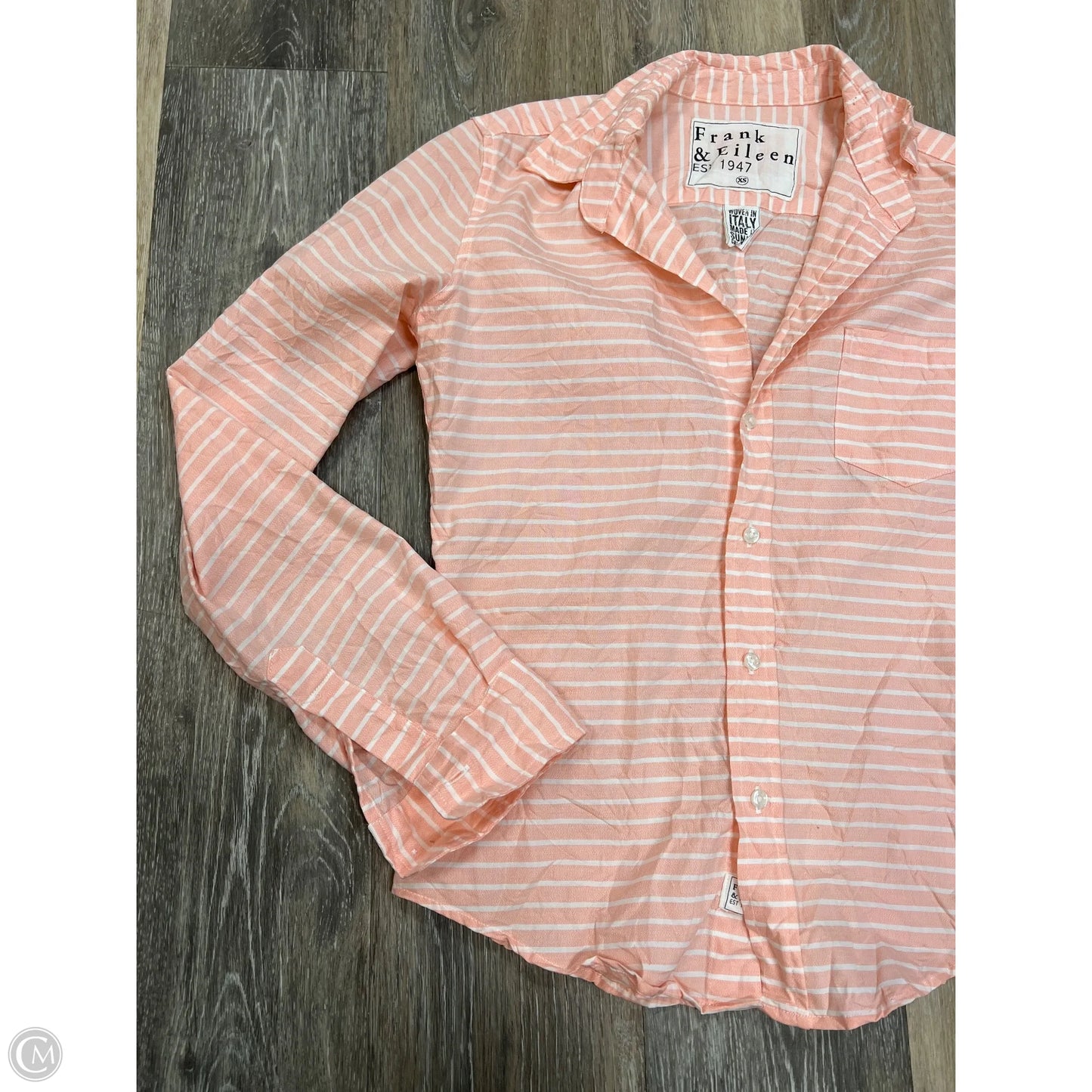 Blouse Long Sleeve By Frank And Eileen In Striped Pattern, Size: Xs