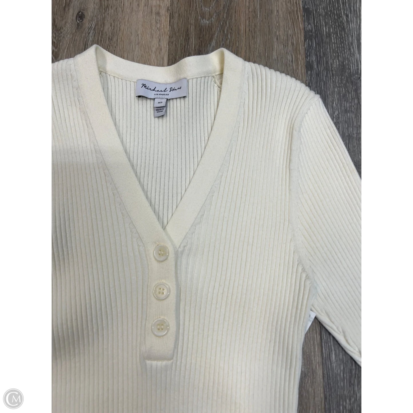 Sweater Short Sleeve By Michael Stars In Cream, Size: Xs
