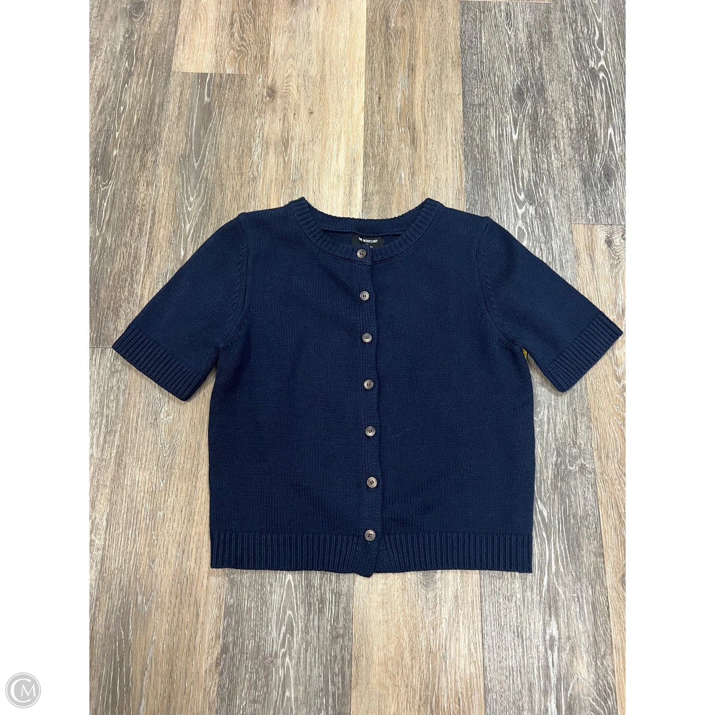 Sweater Short Sleeve By Workshop In Navy, Size: S
