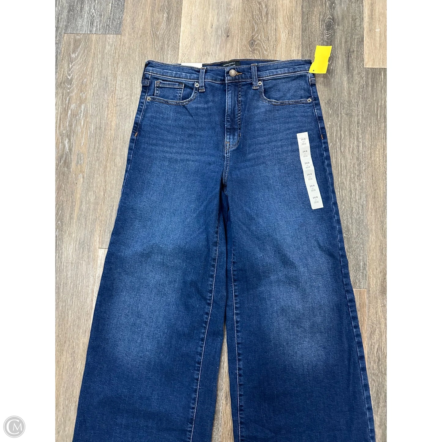 Jeans Wide Leg By Banana Republic In Blue Denim, Size: 8l