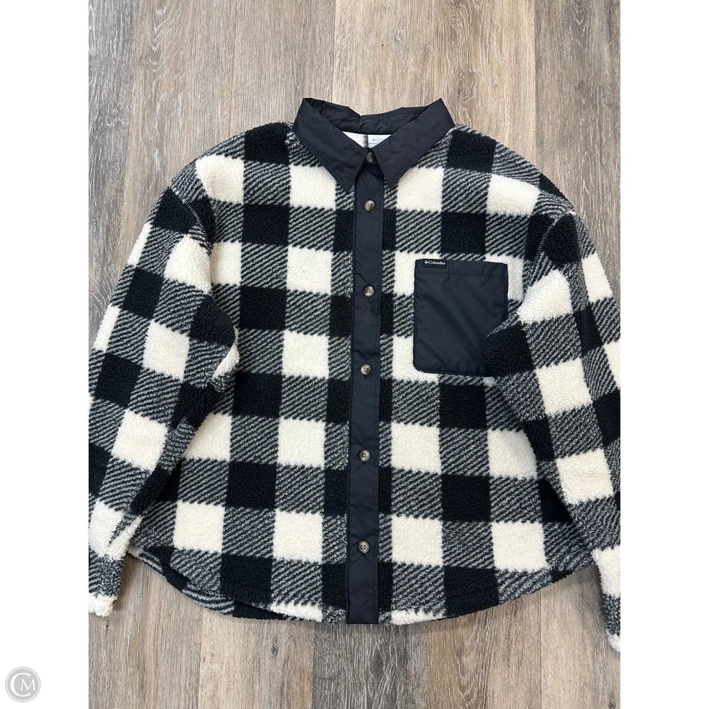 Jacket Faux Fur & Sherpa By Columbia In Black & Cream, Size: Xl