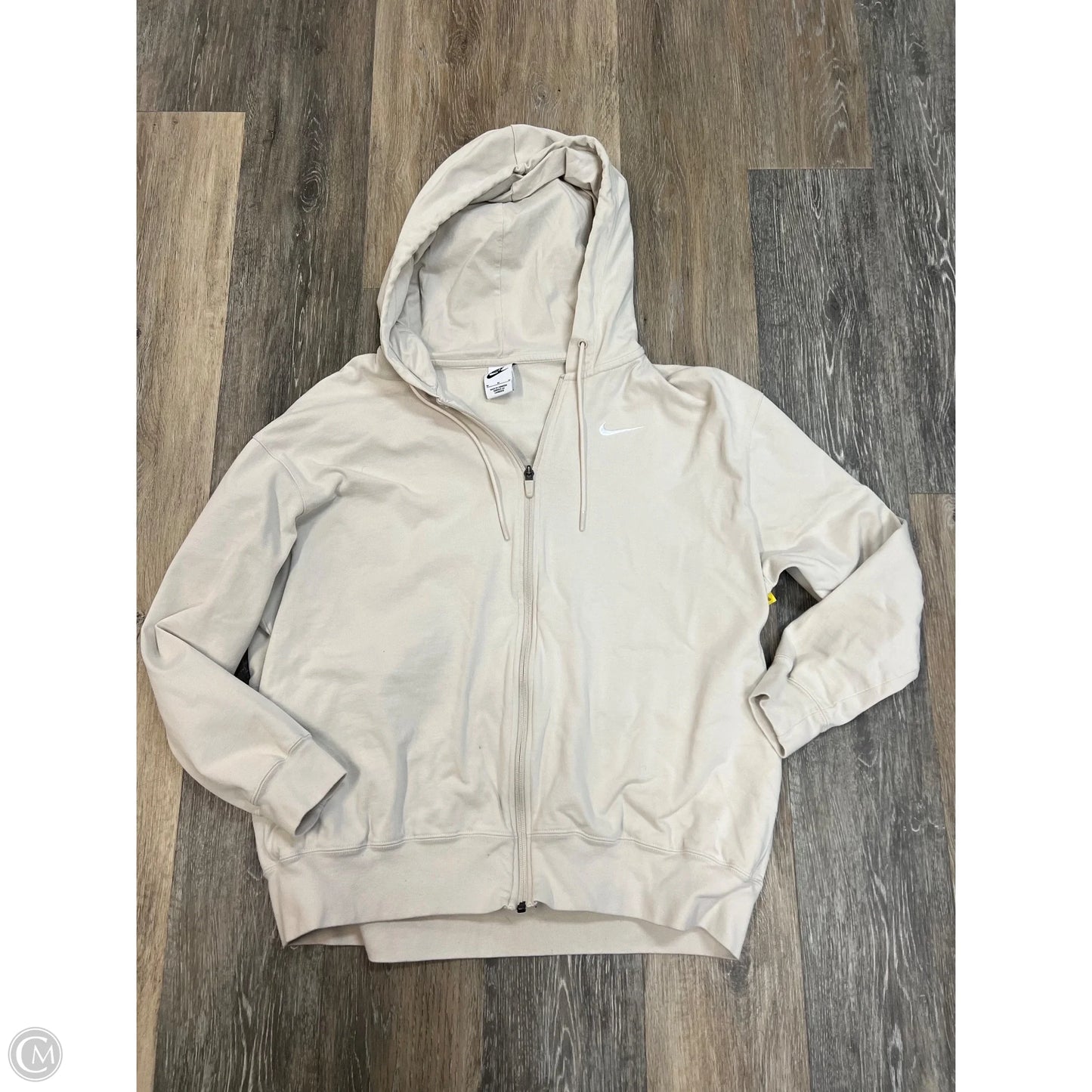 Athletic Jacket By Nike Apparel In Cream, Size: M