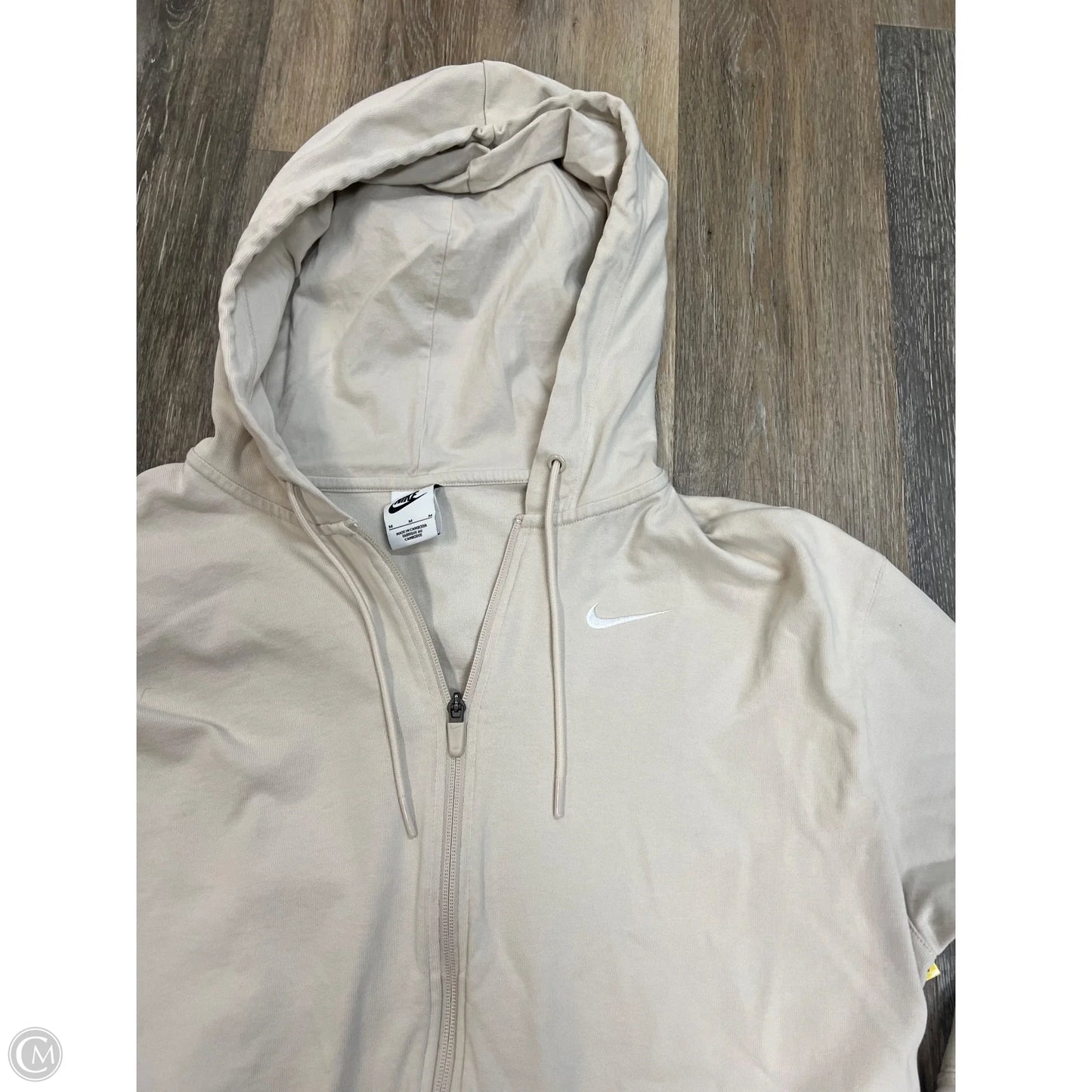 Athletic Jacket By Nike Apparel In Cream, Size: M