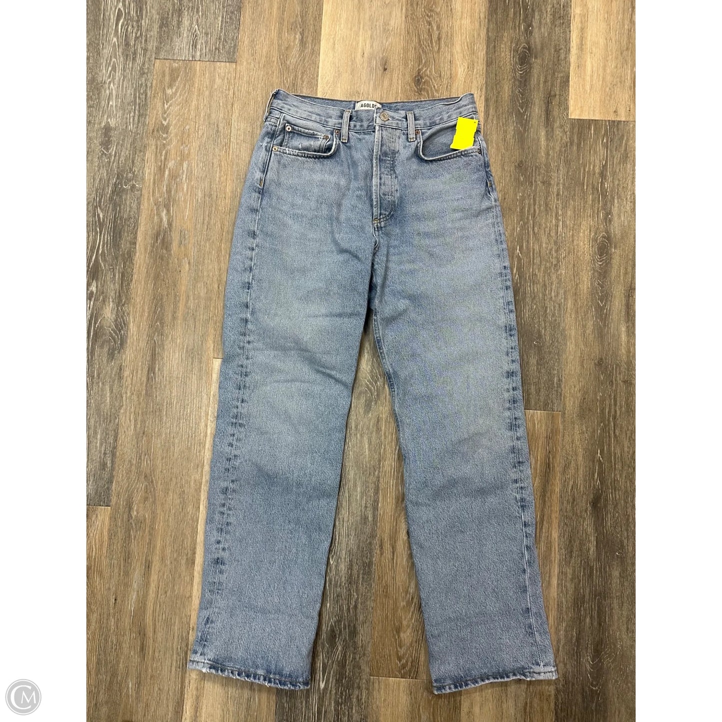 Jeans Straight By Agolde In Blue Denim, Size: 1/25