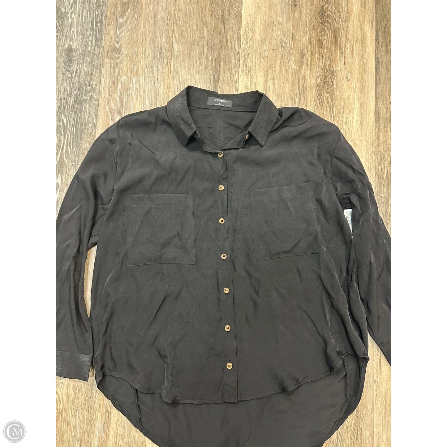 Blouse Long Sleeve By Workshop In Black, Size: S