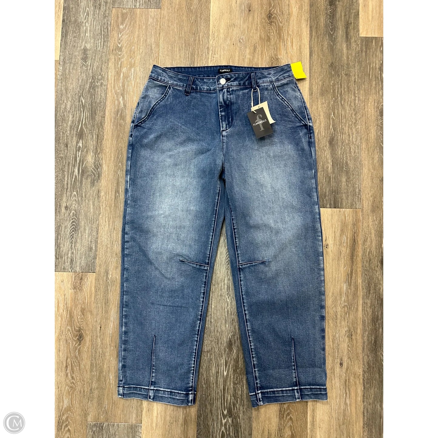 Jeans Straight By Flamingals In Blue Denim, Size: Xl