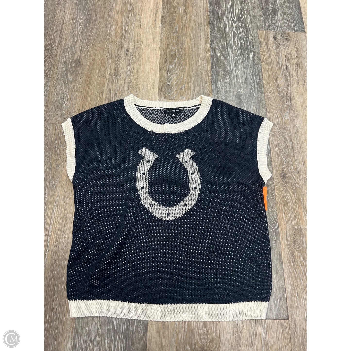 Sweater Short Sleeve By Blu Pepper In Navy, Size: S