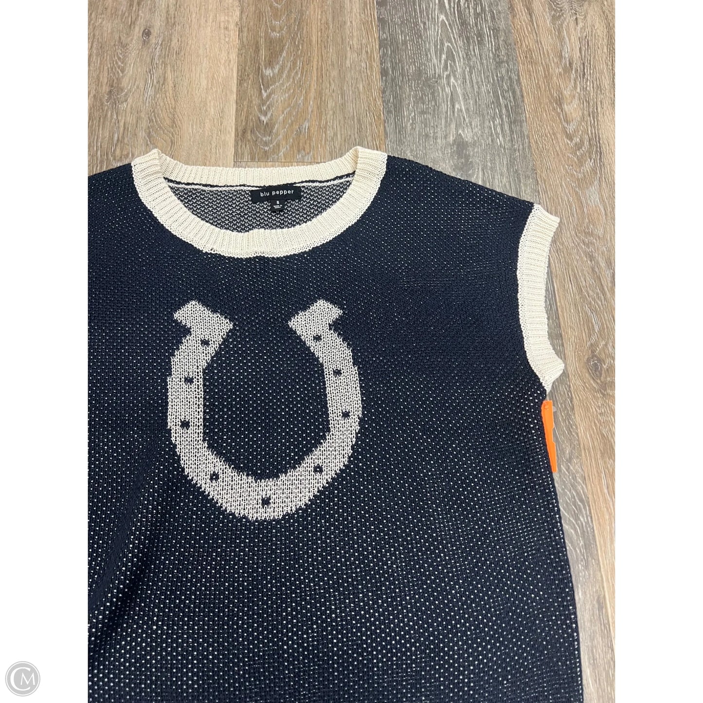 Sweater Short Sleeve By Blu Pepper In Navy, Size: S