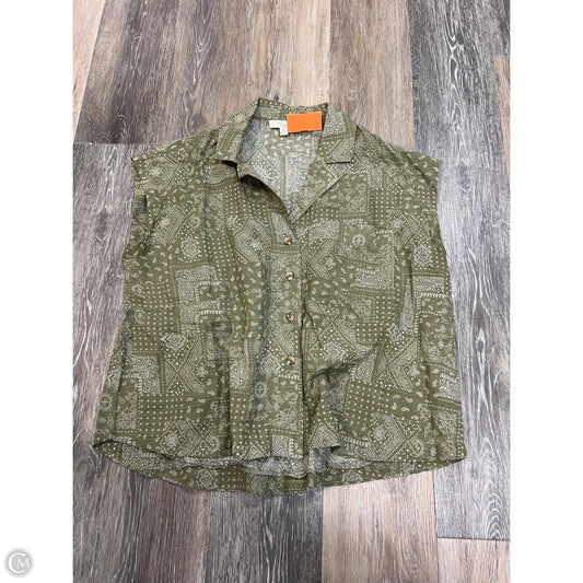 Blouse Short Sleeve By Easel In Green, Size: S
