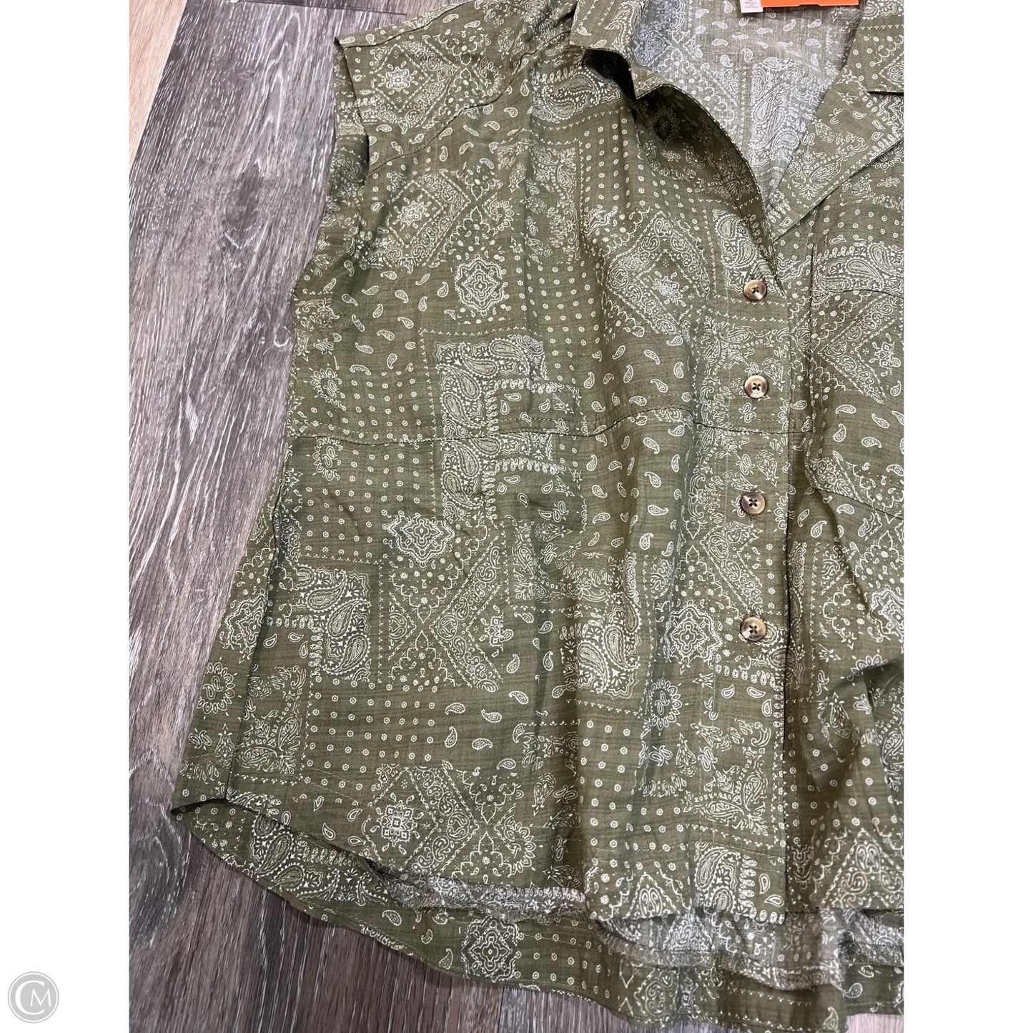 Blouse Short Sleeve By Easel In Green, Size: S