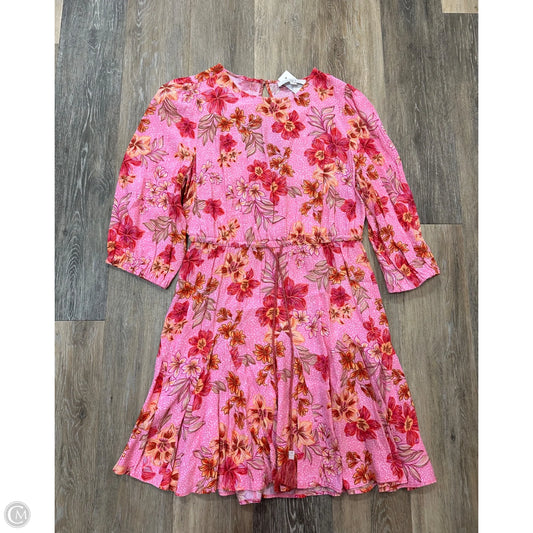 Dress Party Midi By Loft In Pink, Size: M
