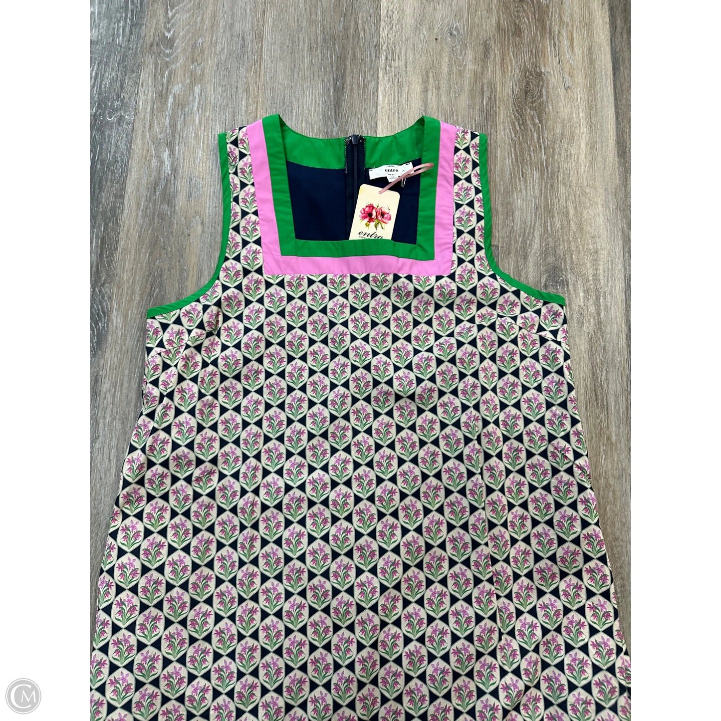 Dress Casual Midi By Entro In Green & Pink, Size: M