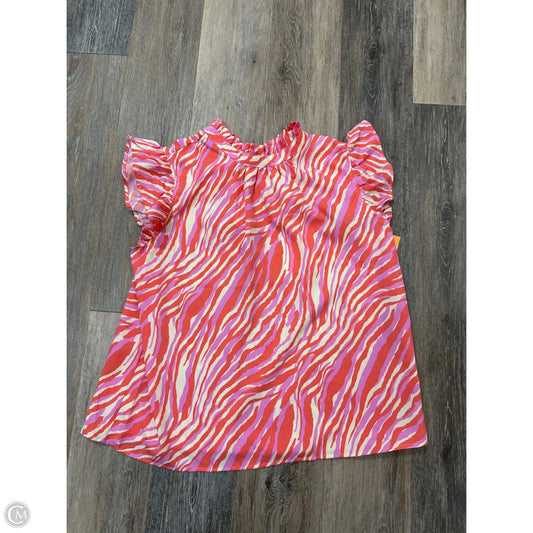 Blouse Short Sleeve By Avara In Orange & Pink, Size: M