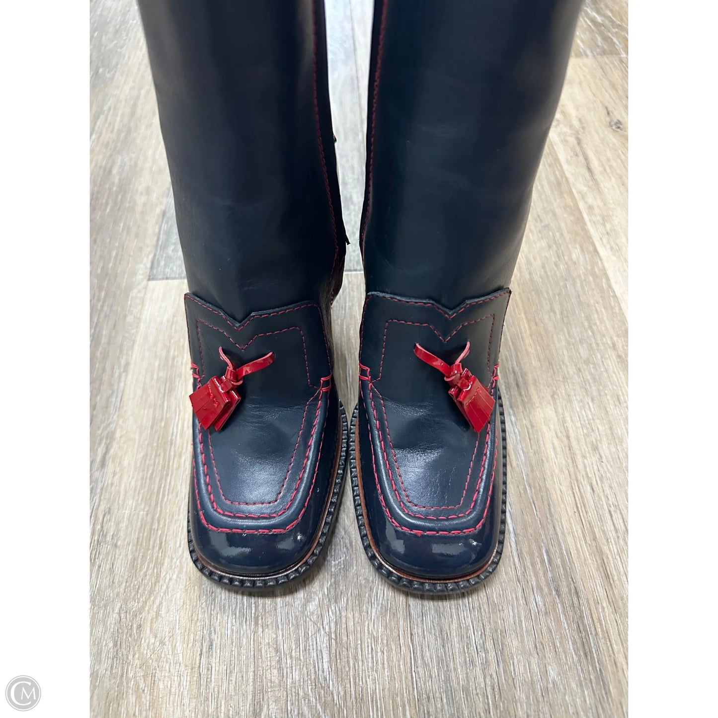 Boots Leather By Pollini In Navy, Size: 5