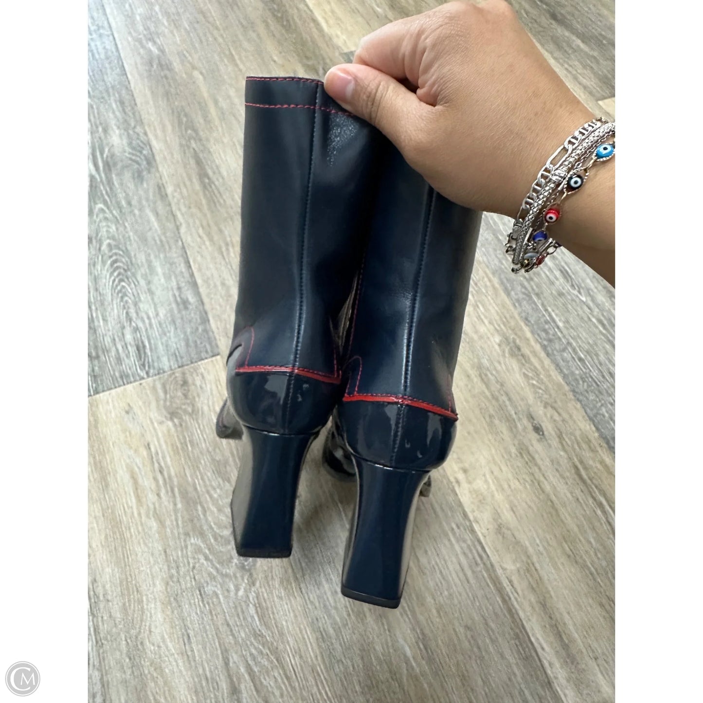 Boots Leather By Pollini In Navy, Size: 5