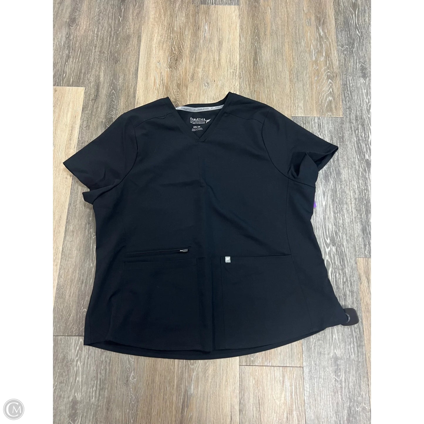 Scrub Top Short Sleeve By Fabletics In Black, Size: Xxl
