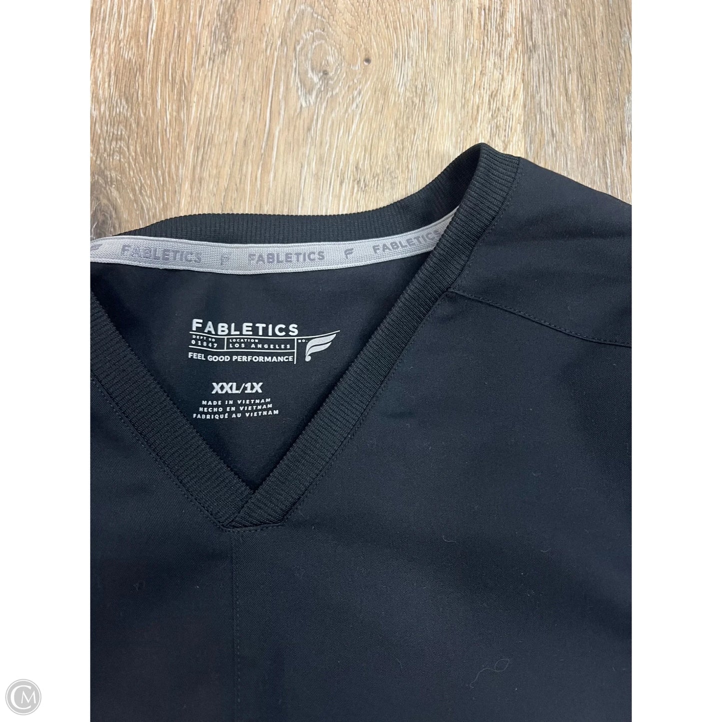 Scrub Top Short Sleeve By Fabletics In Black, Size: Xxl
