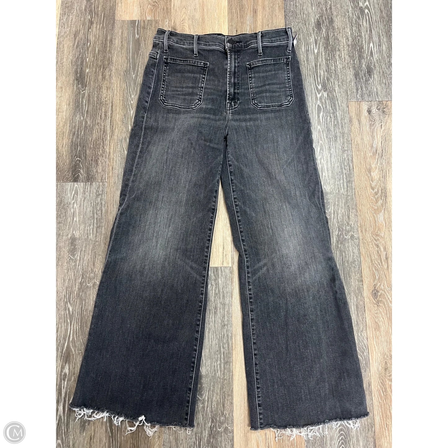 Jeans Wide Leg By Mother In Black Denim, Size: 10/30