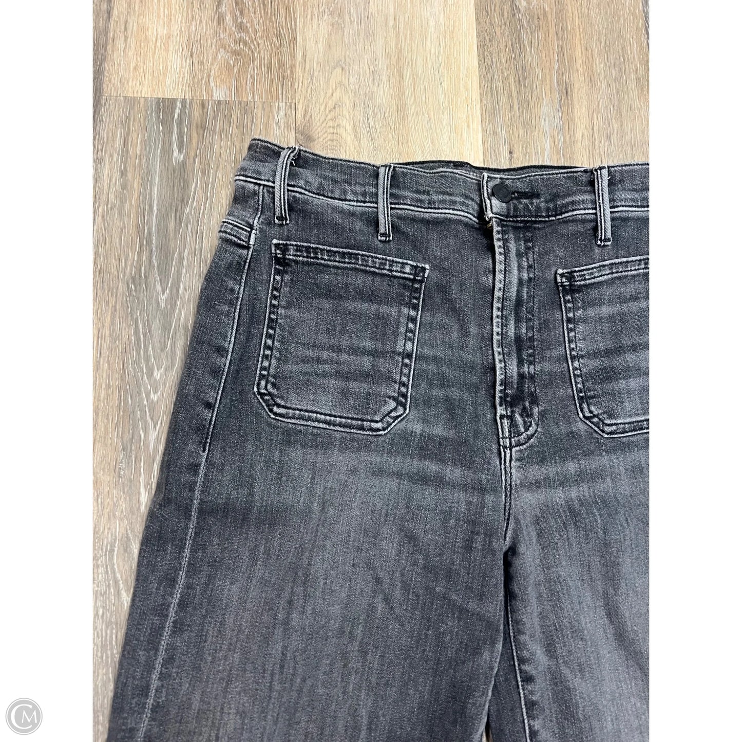 Jeans Wide Leg By Mother In Black Denim, Size: 10/30