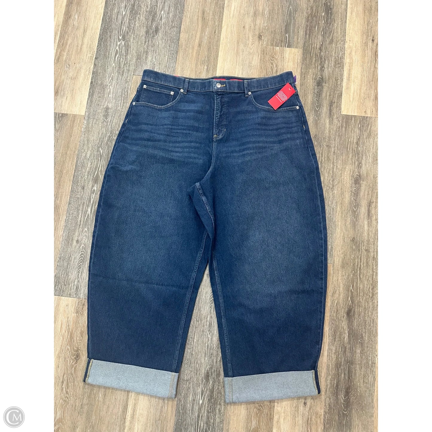 Jeans Wide Leg By Spanx In Blue Denim, Size: 3x