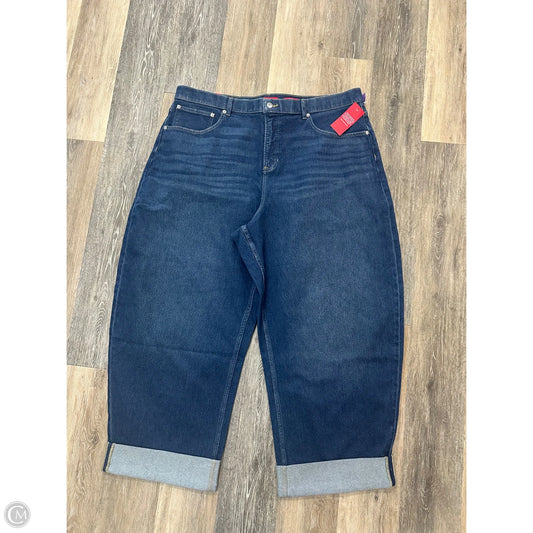 Jeans Wide Leg By Spanx In Blue Denim, Size: 3x