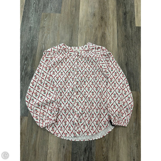 Blouse Long Sleeve By Lucky Brand In White, Size: M
