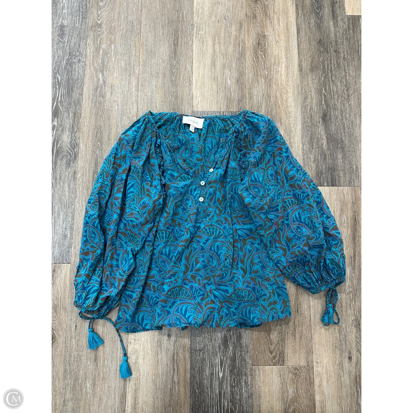 Blouse Long Sleeve By Cleobella In Blue, Size: S