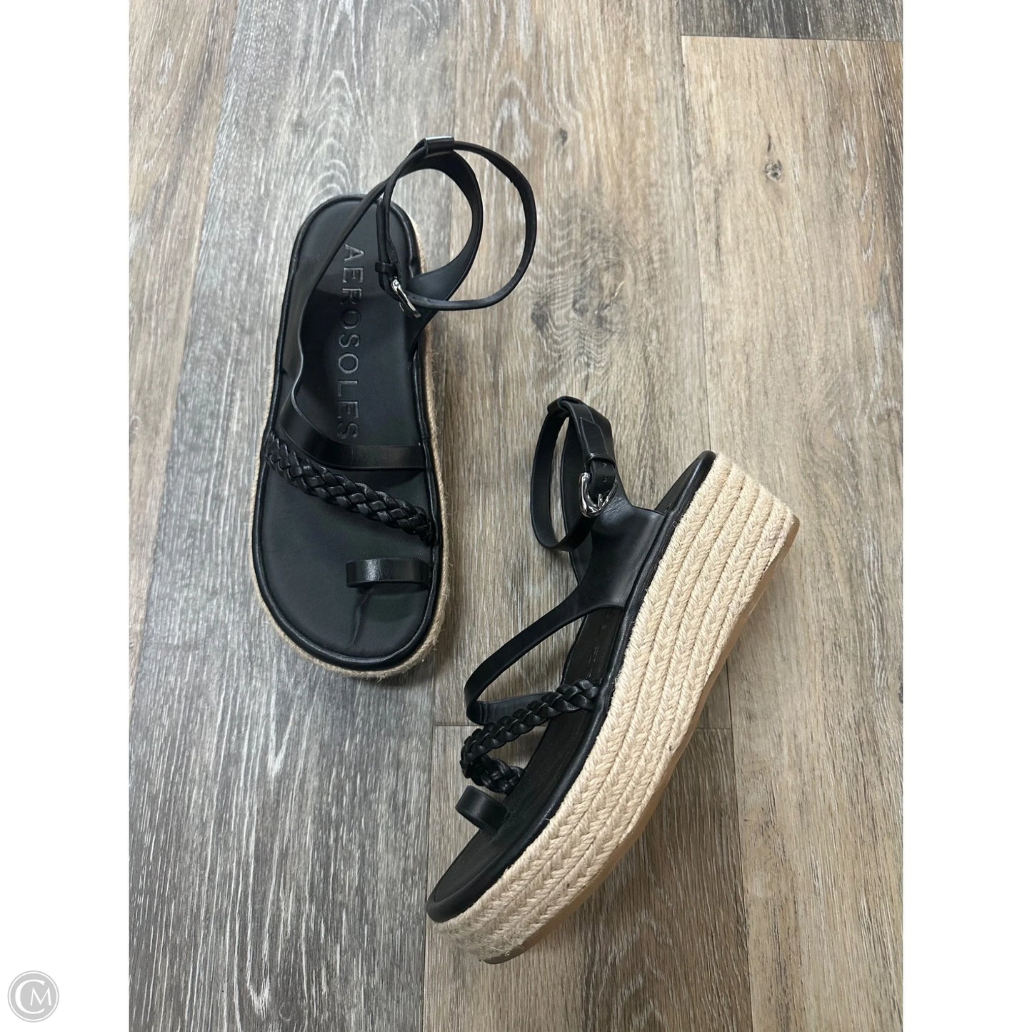 Sandals Heels Platform By Aerosoles In Black, Size: 7.5