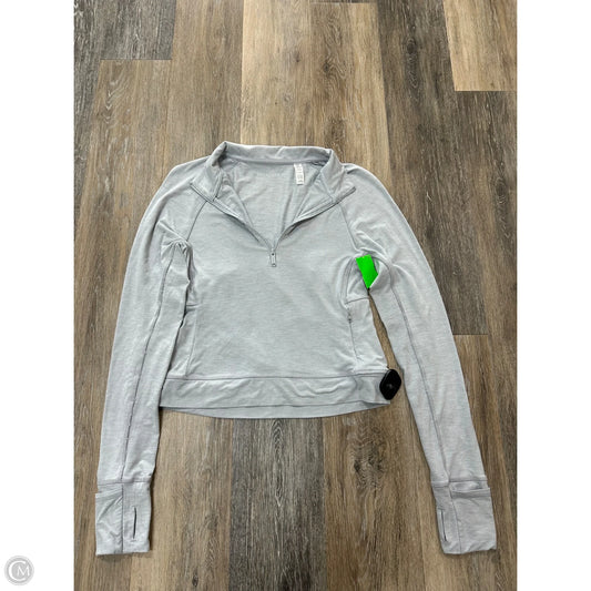 Athletic Top Long Sleeve Collar By 7Diamonds In Grey, Size: M
