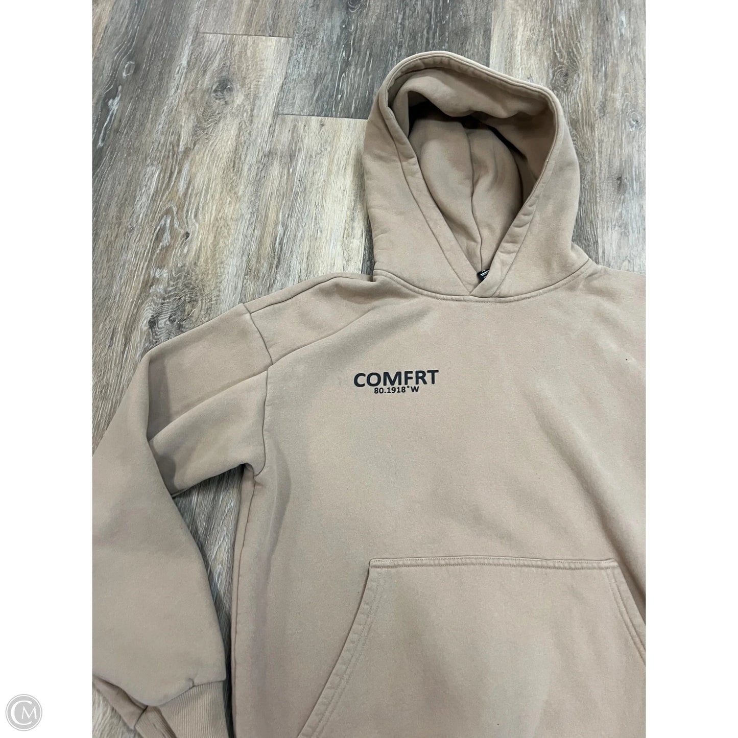 Sweatshirt Hoodie By Comfrt In Tan, Size: M