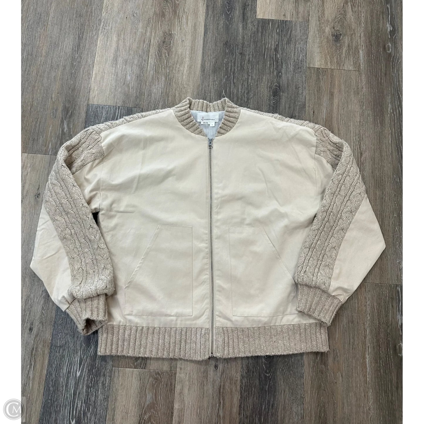 Jacket Moto By Anthropologie In Tan, Size: L