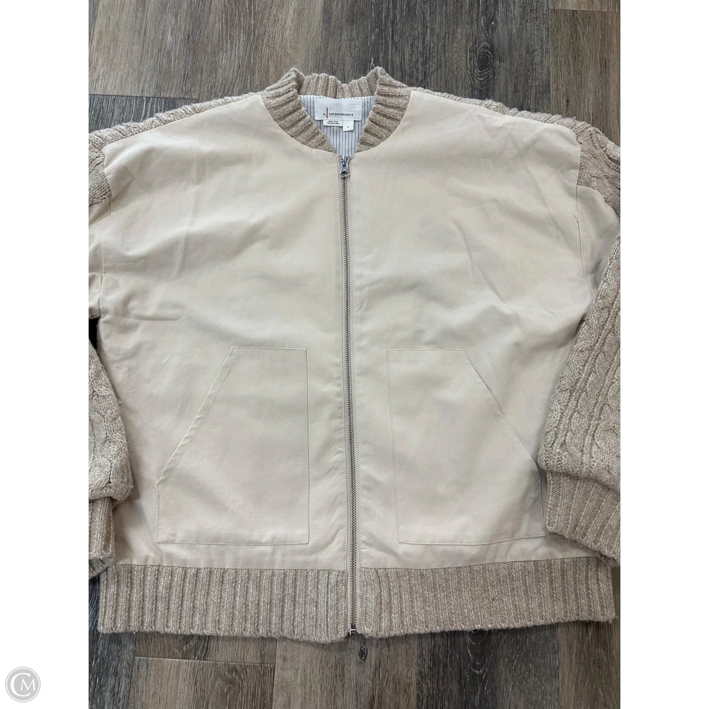 Jacket Moto By Anthropologie In Tan, Size: L